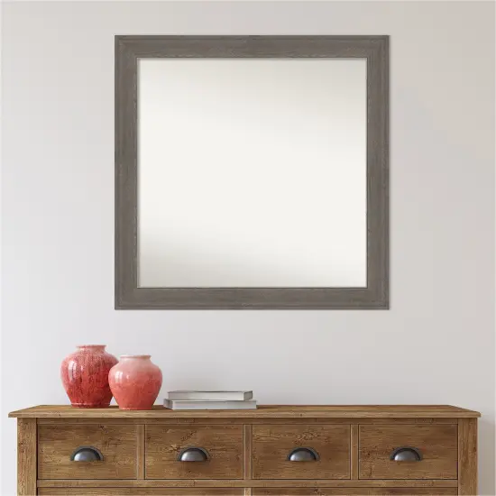 Amanti Art Non-Beveled Wall Mirror, Alta Brown Grey Frame Alta Medium Brown {7}