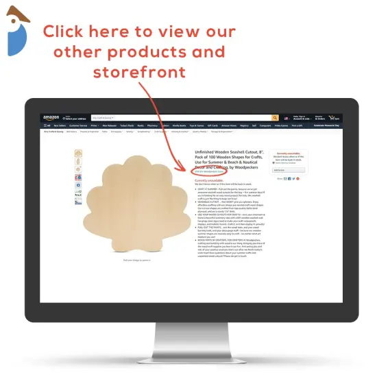 Unfinished Wooden Seashell Cutout, 12", for Summer Decor & Crafts | Woodpeckers {5}