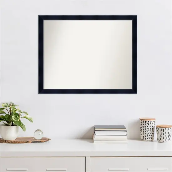 Amanti Art Non-Beveled Wood Wall Mirror, Madison Black Frame {6}