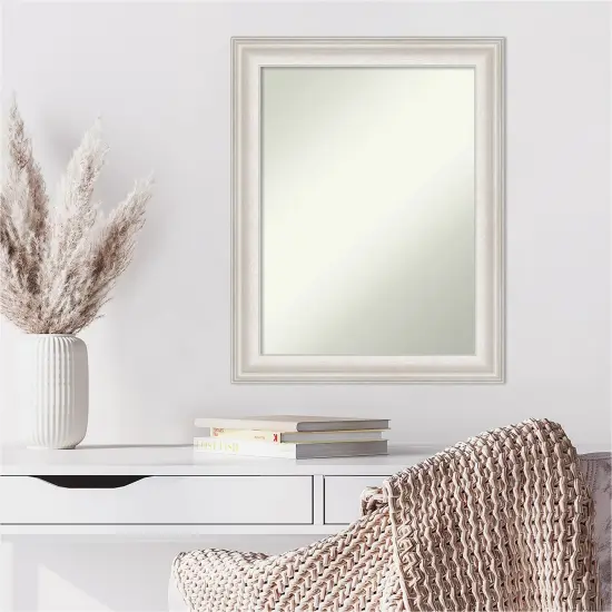 Amanti Art Non-Beveled Wall Mirror, Trio White Wash Silver Frame {6}