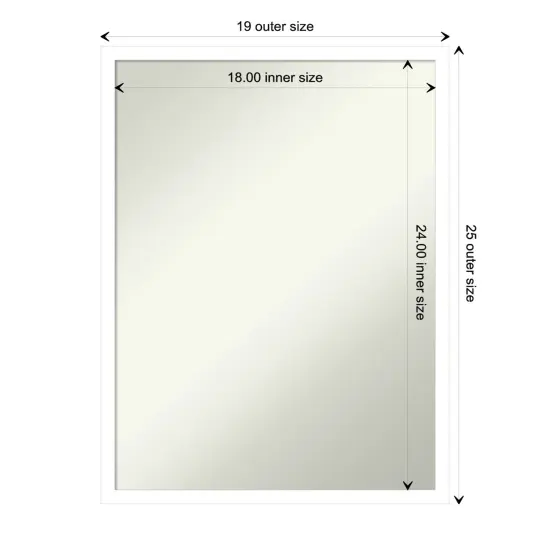 Amanti Art Non-Beveled Wood Wall Mirror, Svelte Clay Grey Frame Svelte White Frame {1}