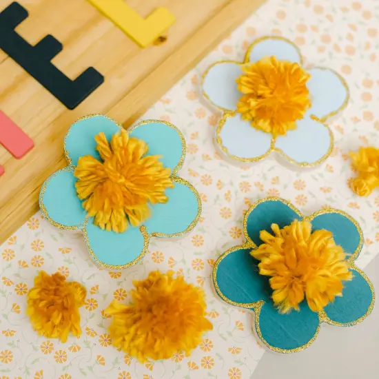 Flower Tiered Tray Decor 4", Chunky Blank Wood Shape for Crafts | Woodpeckers {9}