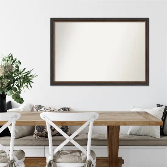 Amanti Art Non-Beveled Wood Wall Mirror, Ashton Black Frame {6}