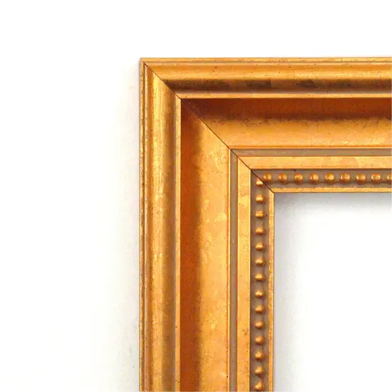 Amanti Art Non-Beveled Wood Wall Mirror, Townhouse Gold Frame {3}
