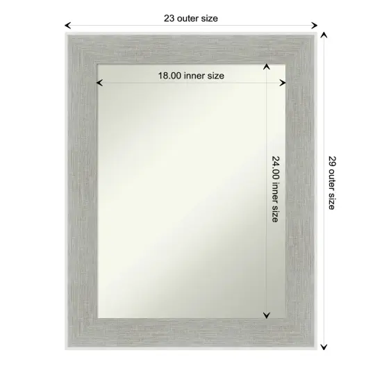 Amanti Art Non-Beveled Wall Mirror, Glam Linen Grey Frame {1}