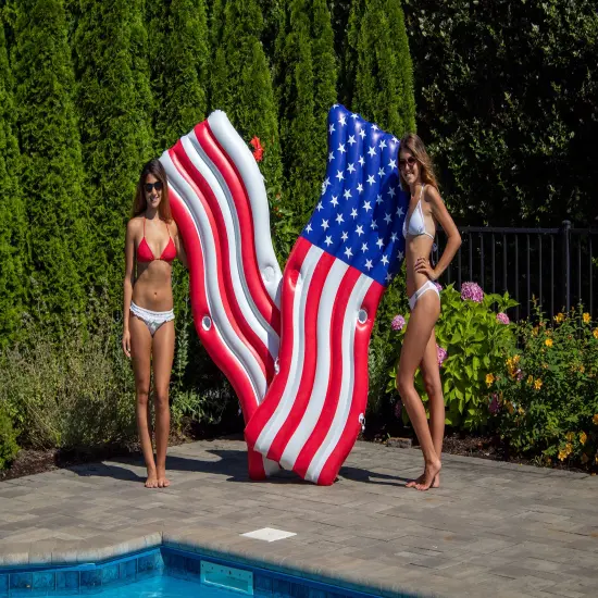 Swimline American Flag Patriotic Inflatable Swimming Pool Floats - 72.5" - Set of 2 Red {6}