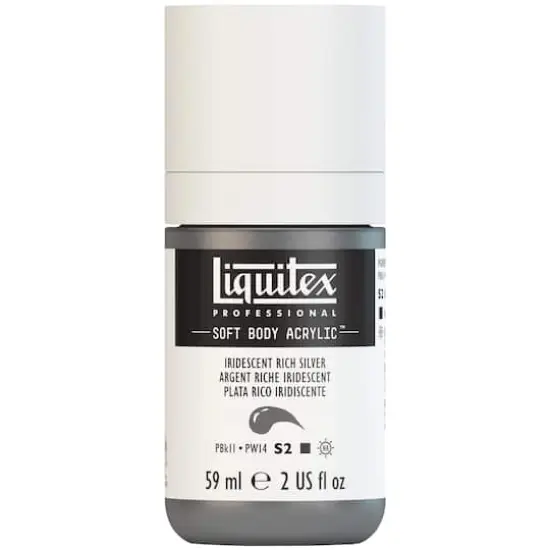 Liquitex&reg; Professional Soft Body Acrylic Bottle, 2oz. Iridescent Rich Silver {1}