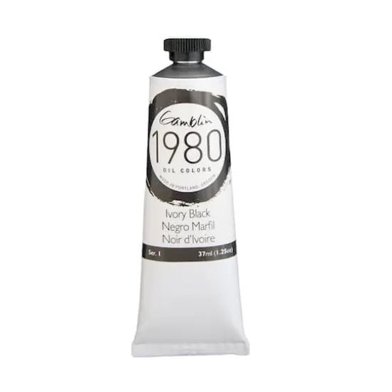 Gamblin 1980 Oil Color, 37mL Ivory Black {1}