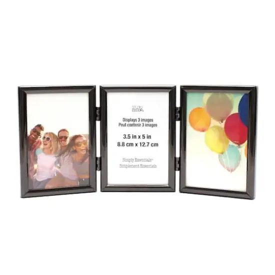 Simply Essentials™ 3 Opening 3.5" x 5" Black Hinged Metal Frame by Studio Décor® {1}