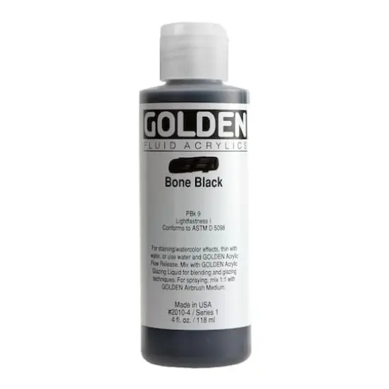 Golden&reg; 4oz. Fluid Acrylics Bone Black {1}