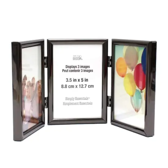 Simply Essentials™ 3 Opening 3.5" x 5" Black Hinged Metal Frame by Studio Décor® {5}