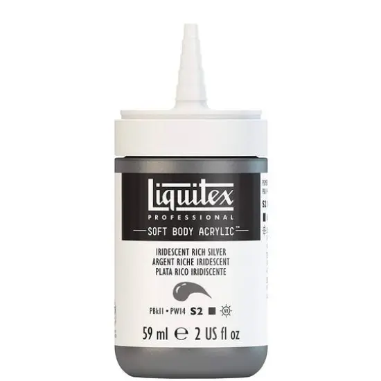 Liquitex&reg; Professional Soft Body Acrylic Bottle, 2oz. Iridescent Rich Silver {7}