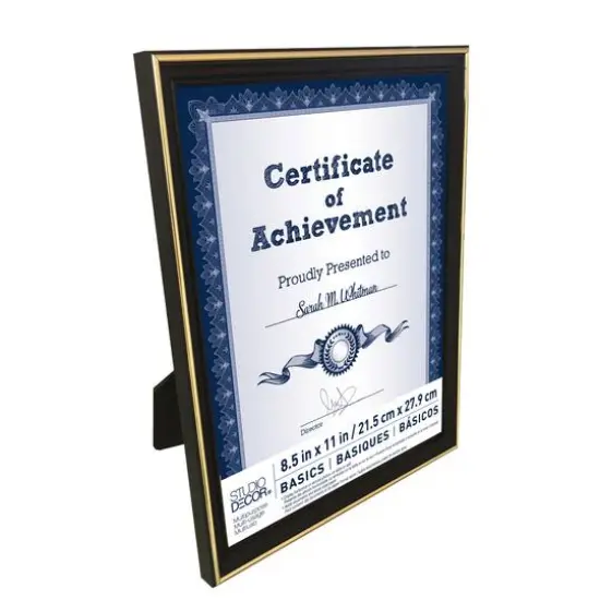 Basics 8.5" x 11" Black & Gold Multipurpose Document Frame by Studio D&eacute;cor&reg; {6}