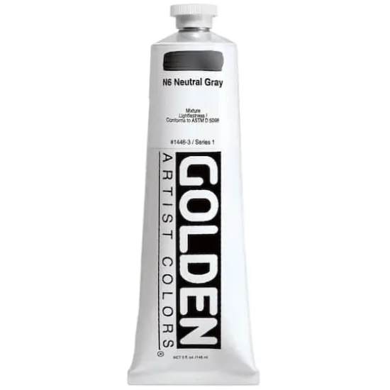 Golden&reg; Heavy Body Acrylic Paint, 5oz. 1446 N6 Neutral Gray {1}