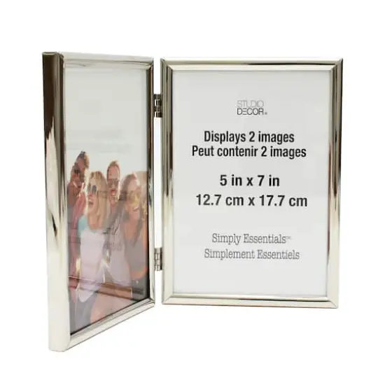 Simply Essentials™ 5" x 7" Polished Silver Hinged Frame by Studio Décor® {5}