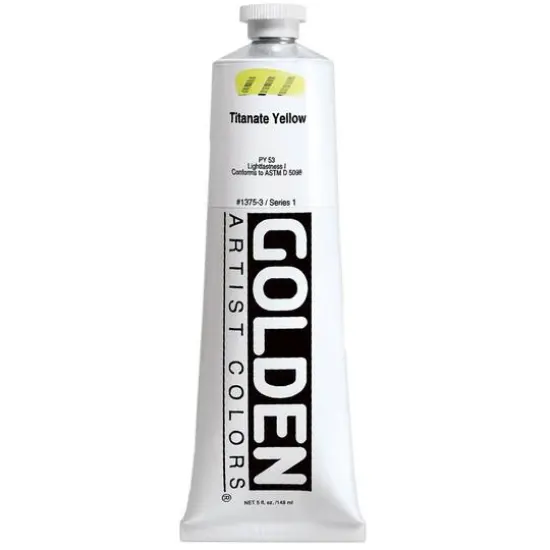 Golden&reg; Heavy Body Acrylic Paint, 5oz. 1375 Titanate Yellow {1}