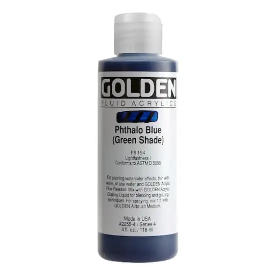 Golden&reg; 4oz. Fluid Acrylics Phthalo Blue (Green Shade) {1}