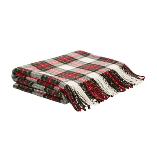 Glitzhome&reg; Red Plaid Woven Throw {1}