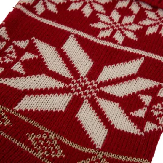 Glitzhome&reg; 24" Snowflake Knited Christmas Stocking {3}