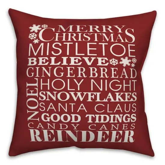 Designs Direct Christmas Sentiments & Greetings 18x18 Throw Pillow {1}