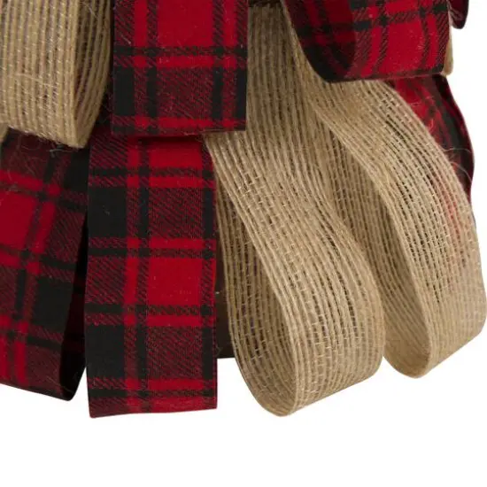 Glitzhome&reg; 17" Plaid Fabric Tabletop Christmas Tree {4}