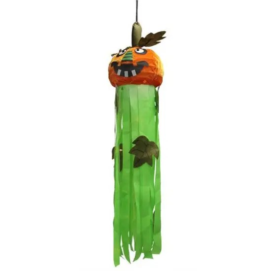 LED-Lighted Hanging Halloween Jack-O-Lantern Pumpkin {1}