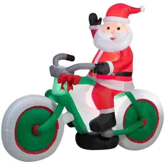 5.5ft. Airblown&reg; Inflatable Christmas Santa on Bicycle {1}