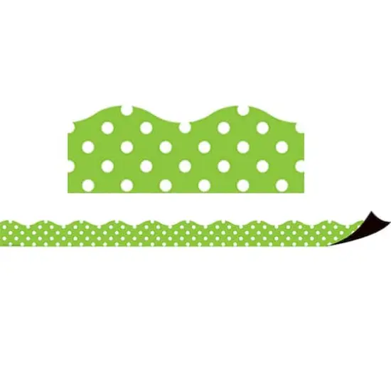 Teacher Created Resources Lime Green & White Polka Dot Magnetic Borders, 24ft. {1}