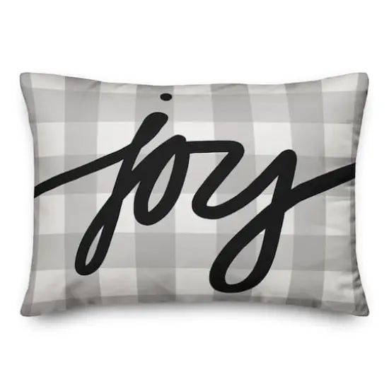 Designs Direct Joy Checkered 14x20 Throw Pillow {1}
