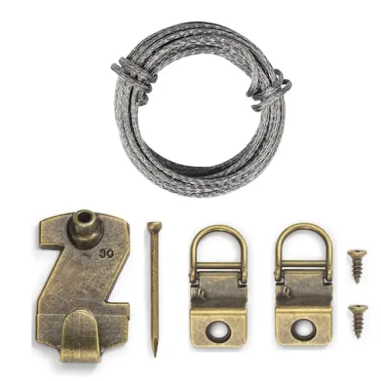 Canvas Flat Mount Wire D-Ring Hanger Kit, 25lb. {1}