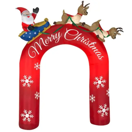 9ft. Airblown&reg; Inflatable Christmas Santa in Sleigh with Reindeer {1}