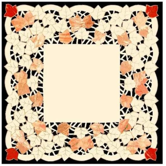 Autumn Elegance Embroidered Leaf Table Topper {1}