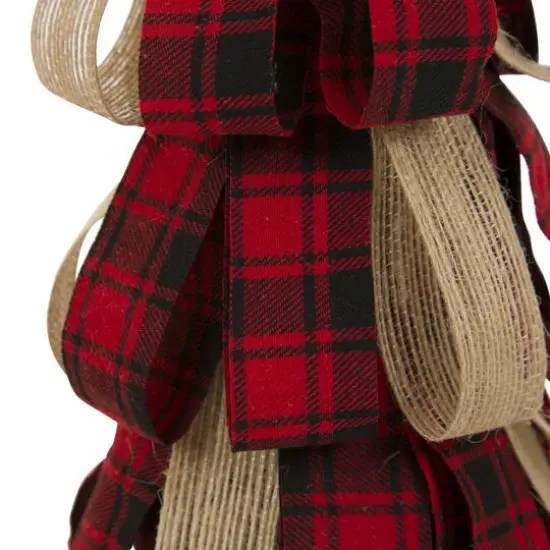 Glitzhome&reg; 17" Plaid Fabric Tabletop Christmas Tree {3}