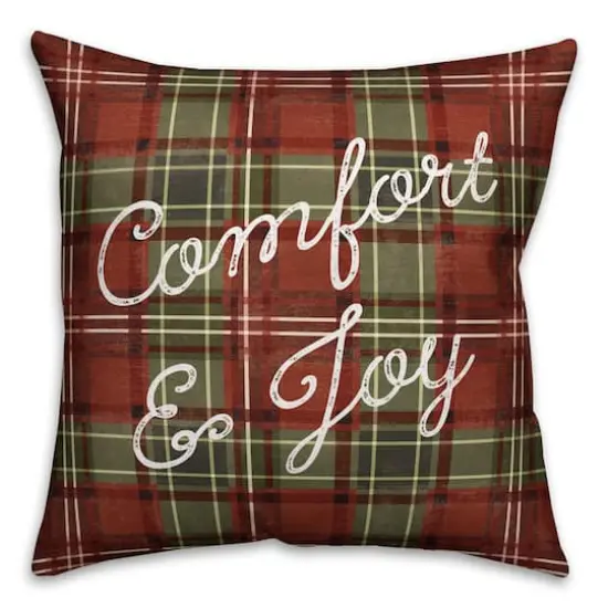 Comfort & Joy, Merry & Bright Throw Pillow {1}