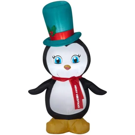 4ft. Airblown&reg; Inflatable Christmas Penguin with Top Hat {1}