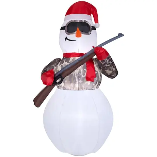 6ft. Airblown&reg; Inflatable Christmas Hunting Snowman in Camo  {1}