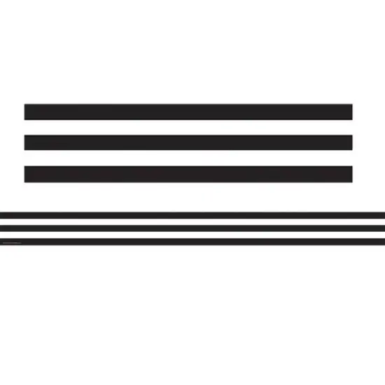 Teacher Created Resources Black & White Stripes Straight Border Trims, 210ft. {1}