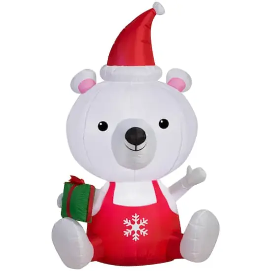 5ft. Airblown&reg; Inflatable Christmas Big Head Polar Bear {1}