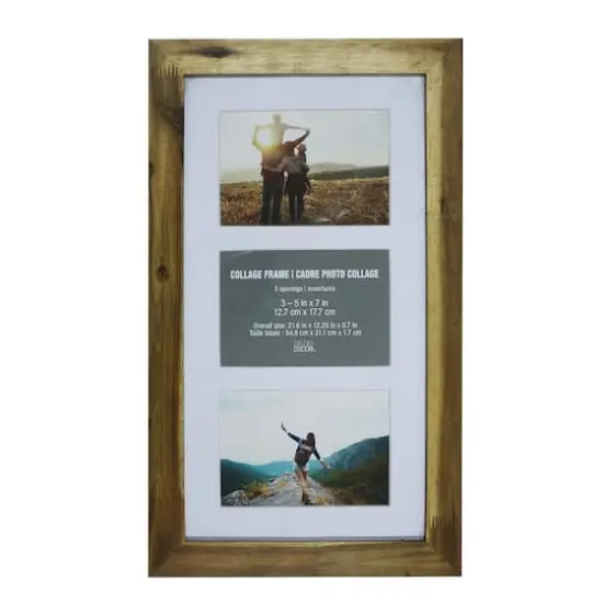 3 Opening 5" x 7" Walnut Collage Frame with Mat by Studio D&eacute;cor&reg; {1}