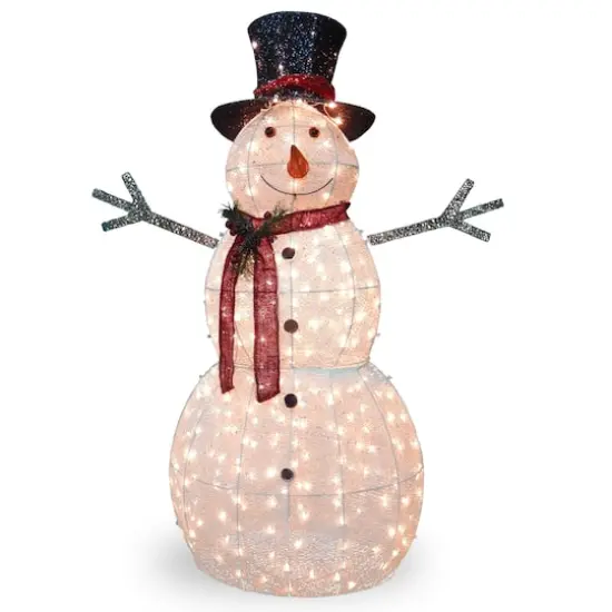 60" Crystal Snowman Decoration, Warm White LED Lights {1}