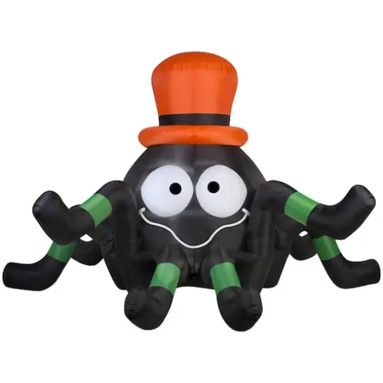 6ft. Airblown® Inflatable Halloween Animated Spider with Orange Hat {1}