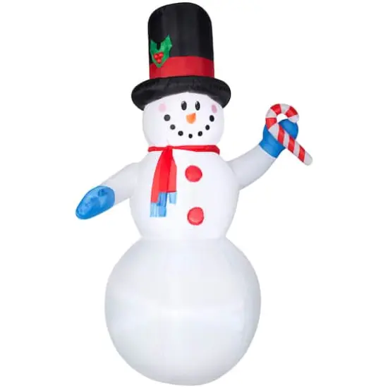 7ft. Airblown&reg; Inflatable Christmas Snowman with Scarf and Candy Cane {1}