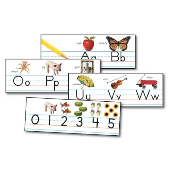 Traditional Manuscript Alphabet with Photographs Bulletin Board Set {1}