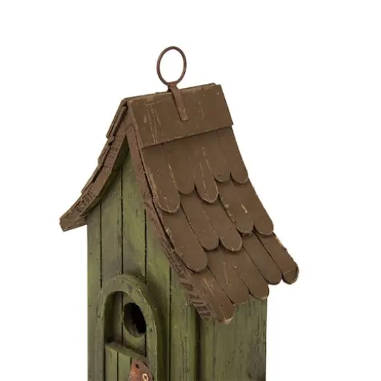 Glitzhome&reg; 11.61" Distressed Wooden Birdhouse {7}