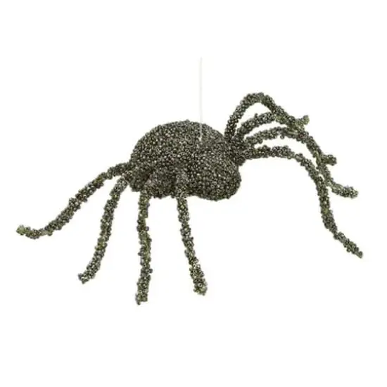 8&rdquo; Creepy Beaded Spider Halloween Ornament {1}
