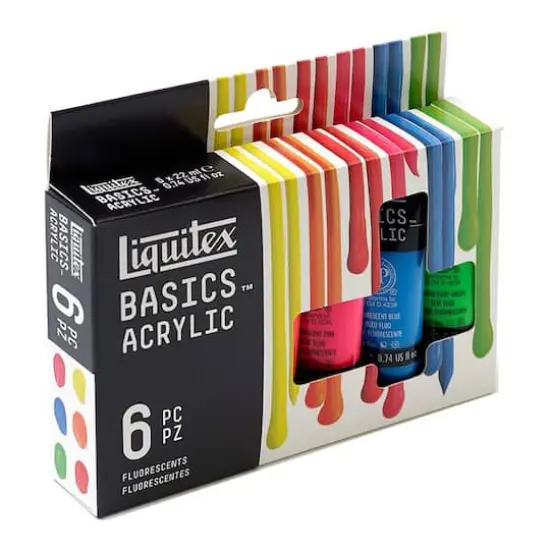 Liquitex&reg; BASICS&trade; Fluorescent 6 Color Acrylic Paint Set {4}