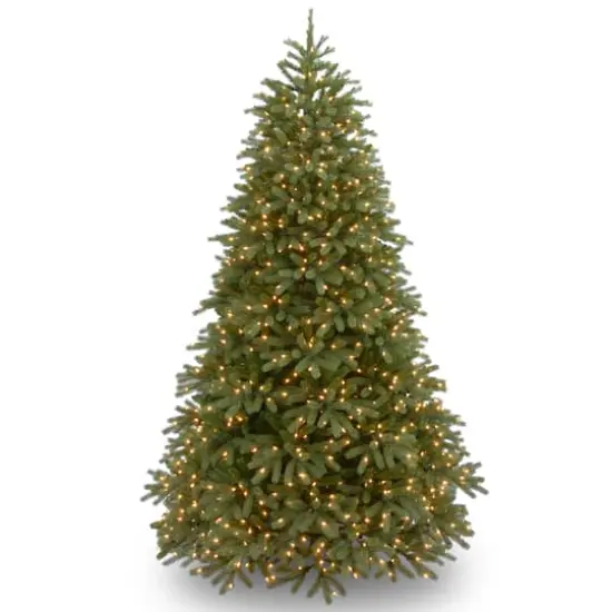 7.5 ft. Pre-Lit Feel Real&reg; Jersey Fraser Fir Medium Hinged Artificial Christmas Tree, Clear Lights {1}