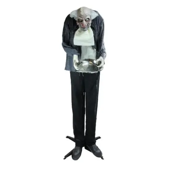 5.5ft. LED Lighted Animated Butler with Sound Halloween Decoration {1}