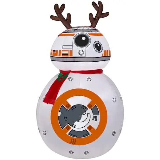 4.5ft. Airblown&reg; Inflatable Christmas Star Wars BB-8 with Reindeer Ears & Scarf {1}
