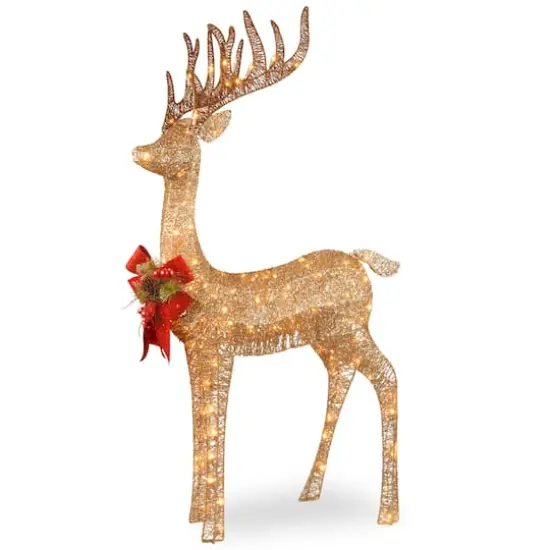 48" Champagne Standing Reindeer, Mini Clear LED Lights {1}